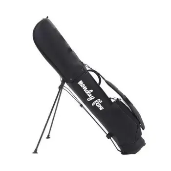 한국 골프 하프 백, 럭셔리 PU 원단, 단단한 스탠드 지지대, 탈착식 이름표 분리형 헤드 커버, 볼 파우치, 2024