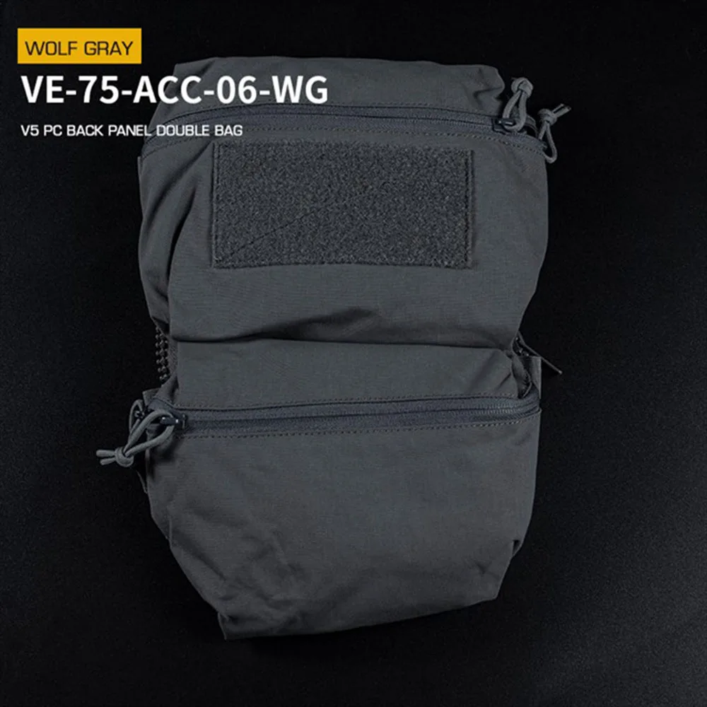 Tactical FCPC V5 Plate Carrier Back Panel Double Bag General Purpose Pockets Vest Accessories Sundries Pouch