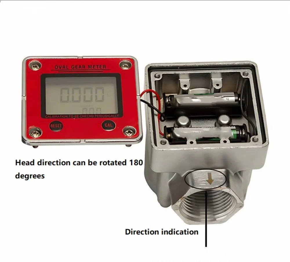 DN20 DN25 Digital Display Flow Meter Aluminum Oval Gear Flow Meter Liquid Oil for Diesel Oil Kerosene Gasoline Motor