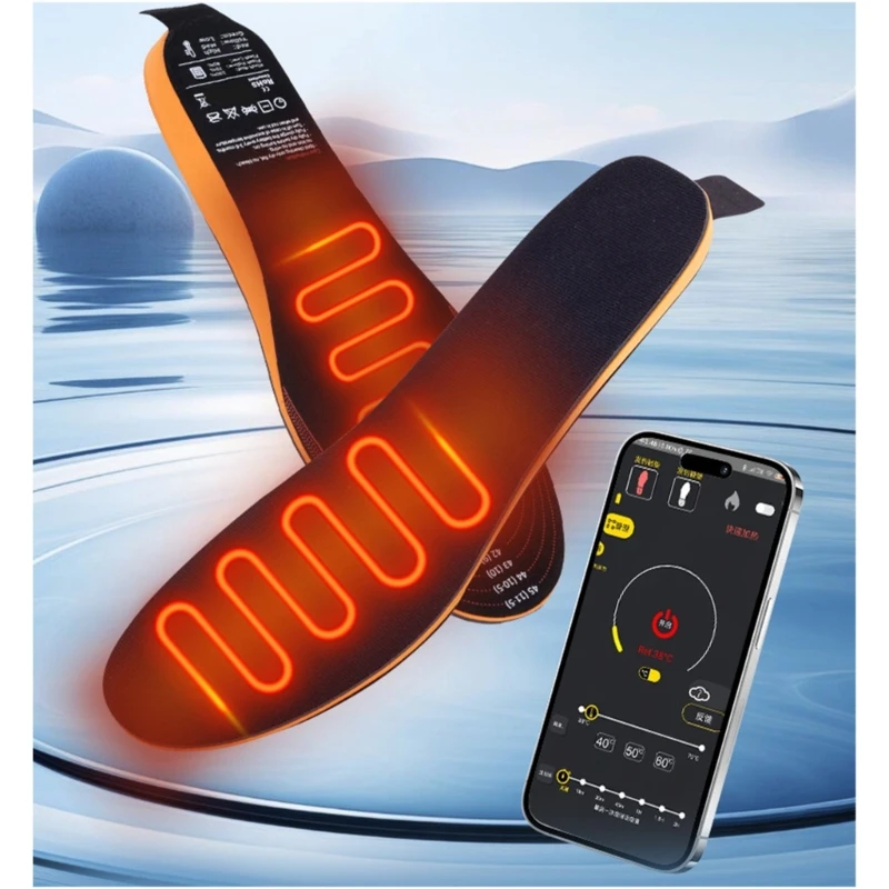 USB Rechargeable Electric Heated Insoles Winter Foot Warmer Washable Cuttable Electric Heated Shoe Pad for Man Women