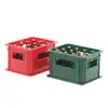 1Set 1:12 Mini Dollhouse Beer Resin Frame Storage Basket With 12 Bottles Simulation Drink Beer Model DIY Doll Accessories 2