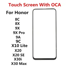 Écran tactile LCD en verre de remplacement, pièce de rechange, pour Huawei Honor 8C 8X 9A 9C 9X Pro 10X Lite X20 X30=