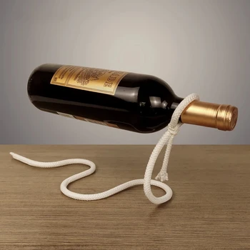 Creative suspended rope wine rack serpentine snake bracket wine bottle holder bar cabinet display stand shelf