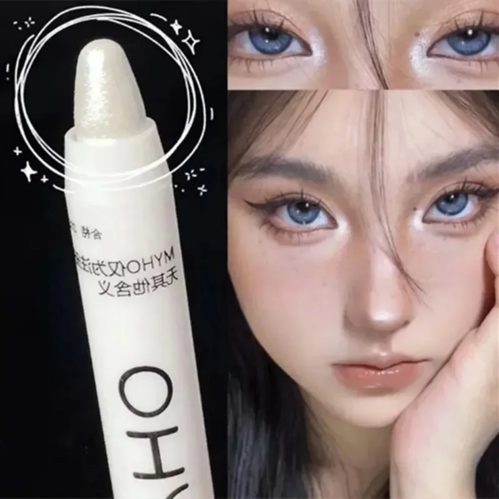 Glitter Lying Silkworm Pencil Highlighter Pen Pearlescent Waterproof Long-lasting Brightening Eye Stick White Silver Eye Makeup
