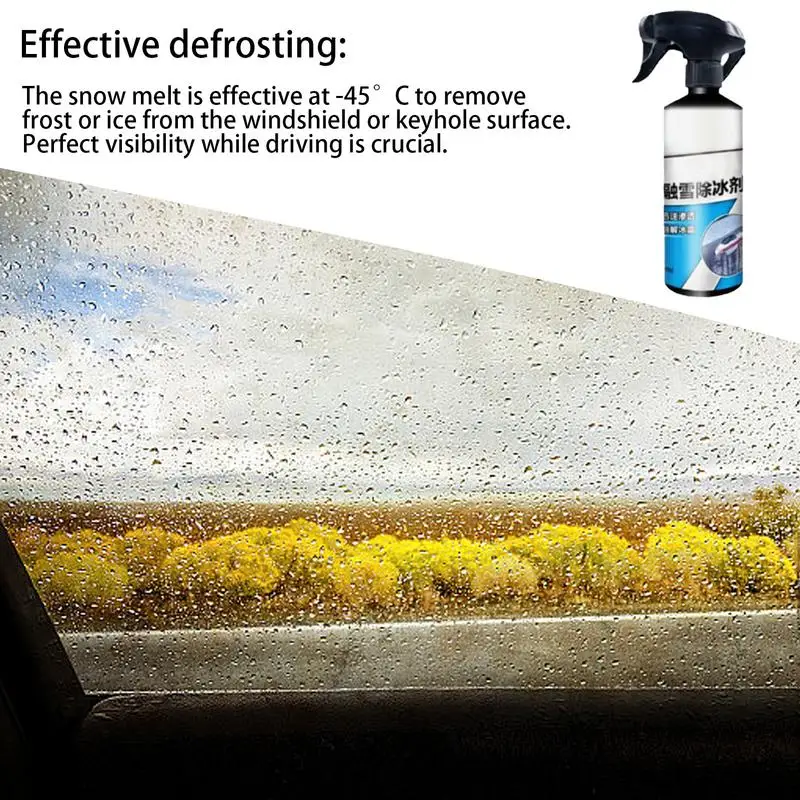 Car Deicer Spray Effective Antifreeze Dissolving Defrost Spray 100ml Efficient Portable Car Windshield Snow Melting