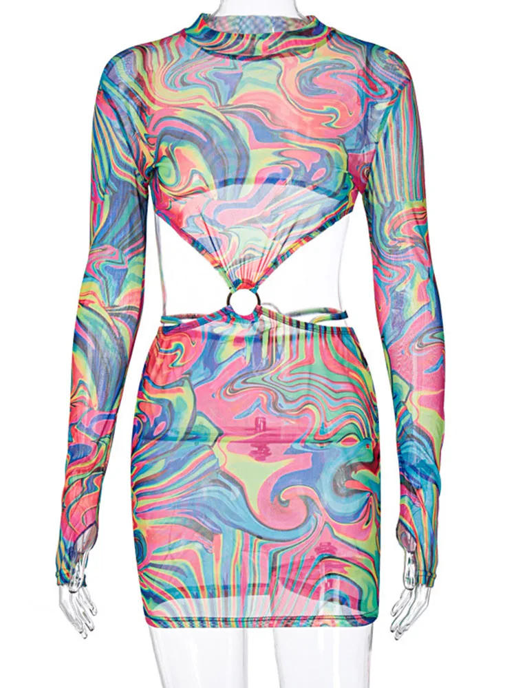 Sheer Mini Dresses Mesh Bodycon 