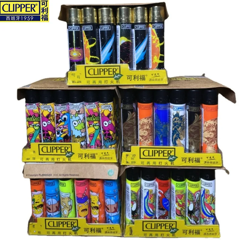 Clipper Lighter Grinding Wheel Mini Butane Gas Lighter 24pcs Men's Small Tools Cigarette Accessories