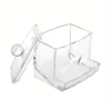 1PC leaky cotton swab box, fashionable crystal home multifunctional desktop portable cover storage box, box towel storage device 6