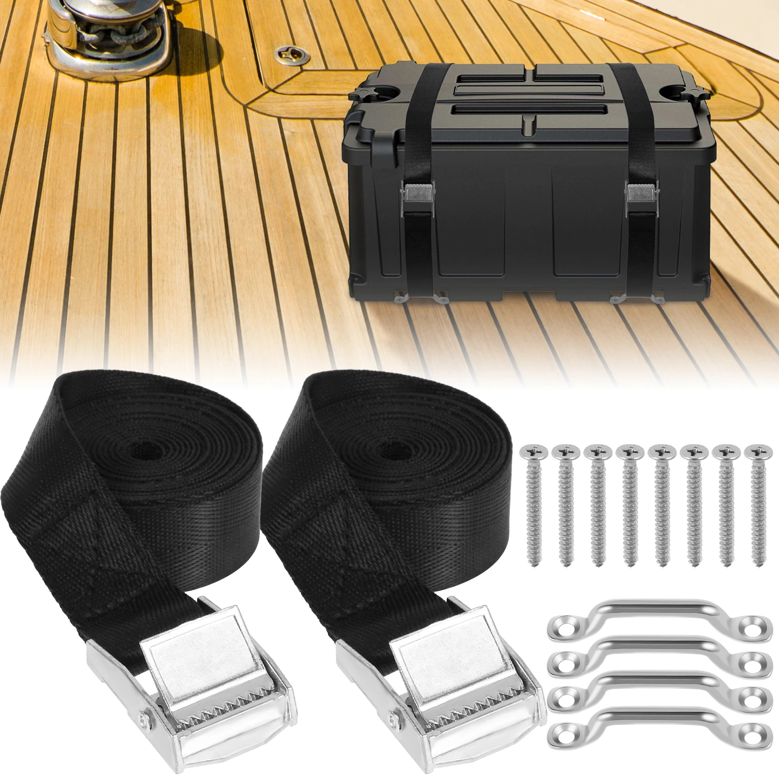 Battery Tie Down Strap Kit Nylon Portable Travel Cargo Tie Down Luggage Lash Belt Strap With Cam Buckle Outdoor Camping Tools