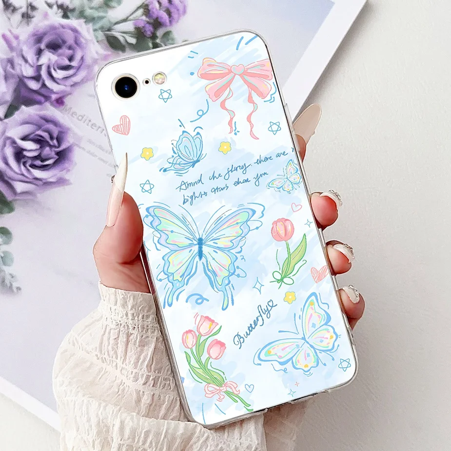 Cute Cat Painted Clear Silicone Soft Slim Phone Case