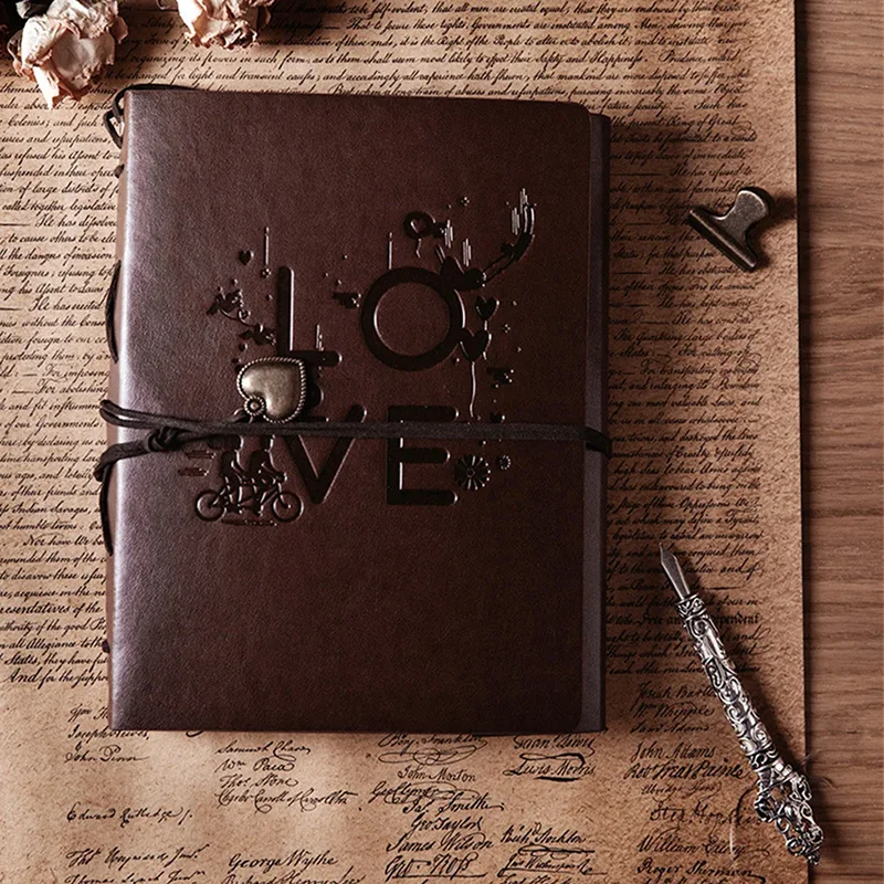 ジグ様　未使用　箱入り　Art Leather　超豪華　革製　写真アルバム Album.|vintage Leather Photo Album 30 Sheets - Black Pages
