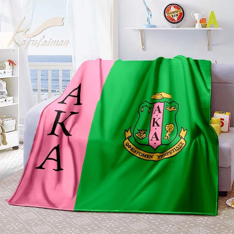 Society Gifts AKA Blanket Soft Flannel Throw Lightweight Plush Blankets Applicable for All Season Sorority Gifts for Girls&Women 5