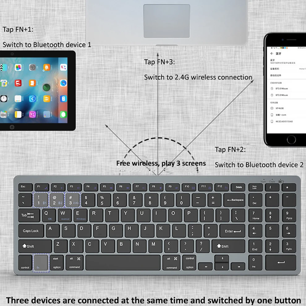 Jomaa Teclado Bluetooth Mouse Combo Recarregável 2.4g Mouse Teclado sem Fio Conjunto para Windows pc Portátil Gamer Ratos Ergonômicos - Imagem 2