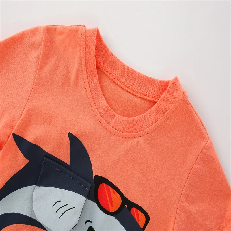 Camiseta de manga corta con estampado de tiburón para niños, ropa de moda para bebés, disfraz para niños pequeños, 2-7T, recién llegado