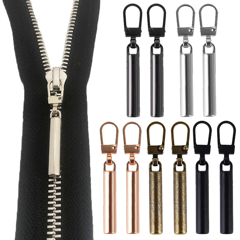 Detachable Metal Zipper Pullers for Zipper Sliders Head DIY Sewing Clothes Zippers Pull Replaceable Repair Kits Bag Accessories