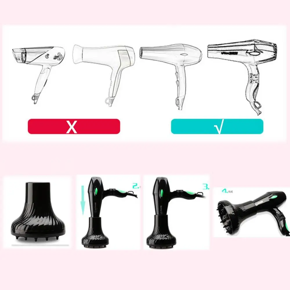 Description Picture 5 of itemCurly Hair Diffuser Hair Diffuser Attachment For Blow Dryers Travel Hair Blow Dryer Accessories Universal Attachment Fit Most