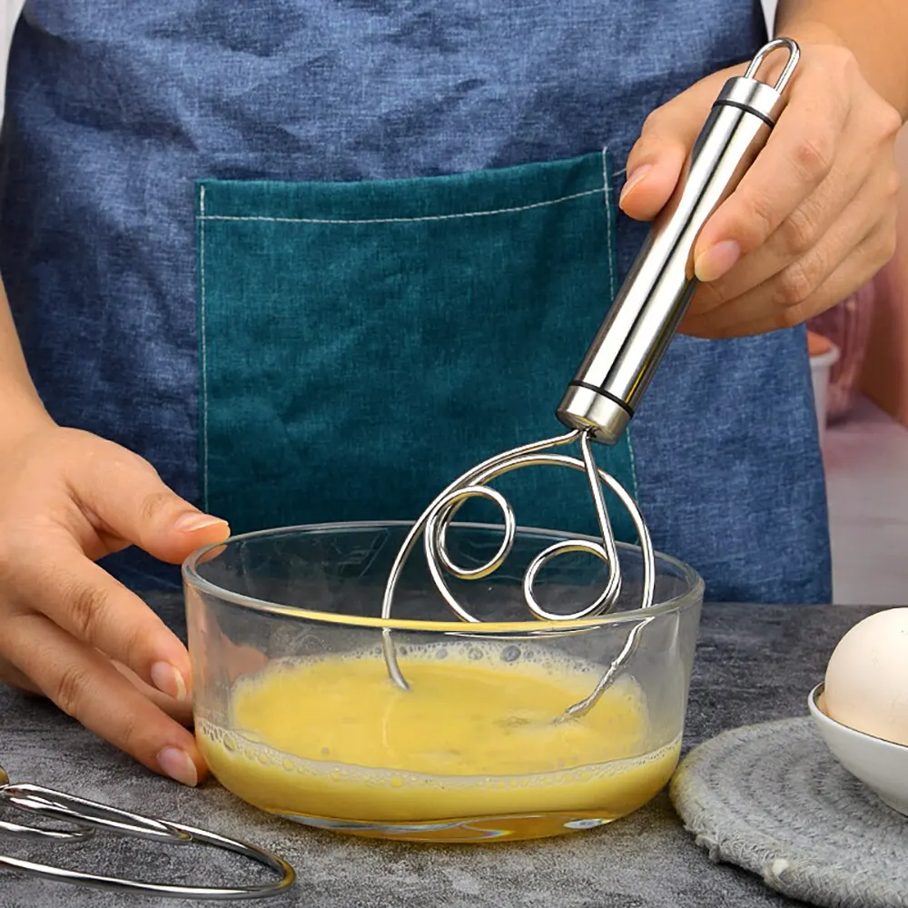 Danish Dough Whisk Stainless Steel Dutch Style Bread Dough Hand Mixer Kitchen Baking Tools