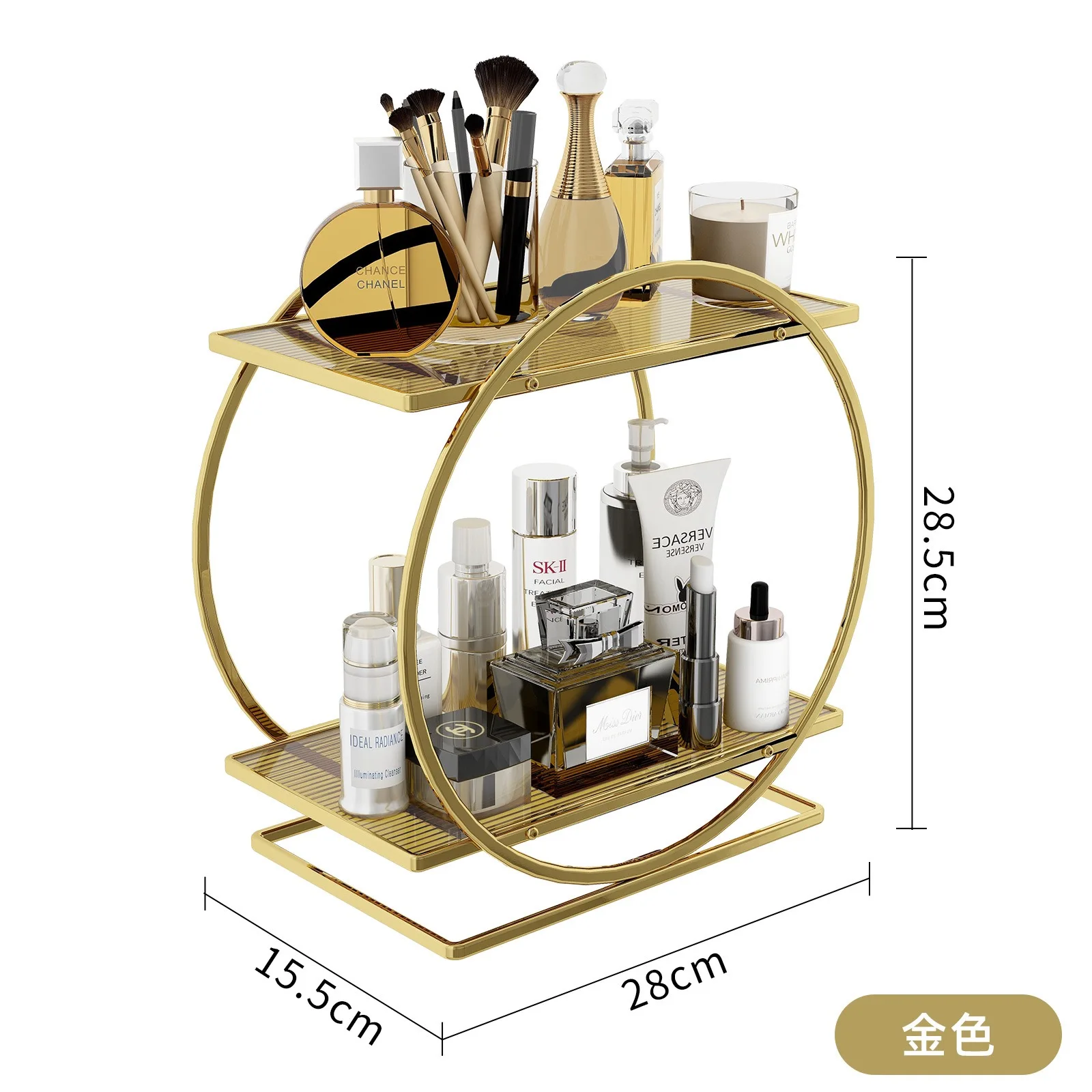 1pc Makeup Organizer Cosmetics Storage Holder Household Skin Care Products Dresser Bathroom Desktop Large Capacity Storage Shelf 6