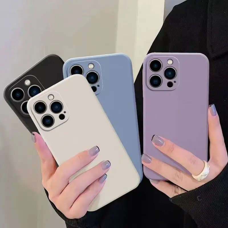 Pure Color Liquid Silicone Shockproof Case - Premium Protective Shell