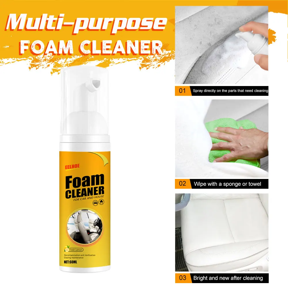30/60/100/150ML Multi-Purpose Foam Cleaner Leather Clean Remover Spray Car Wash Auto Interior Household Cleaners Stain Removal 4