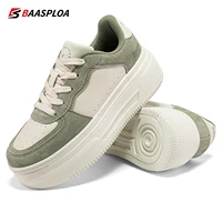 Baasploa Women Casual Walking Shoes Fashion Lightweight Leather Platform Shoes Female Outdoor Non-Slip Sneakers Free Shippi