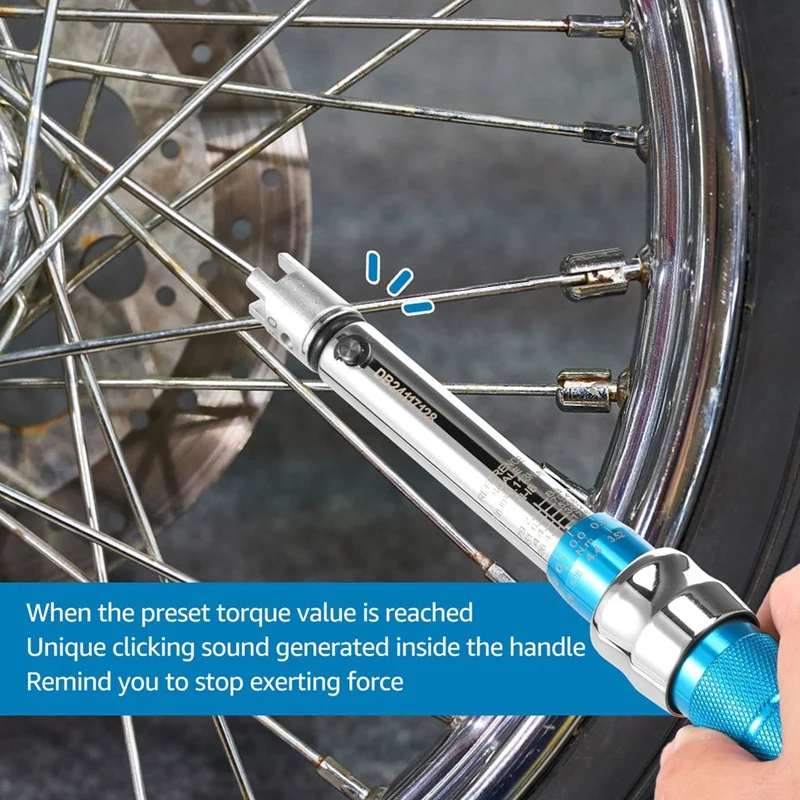 Spoke Torque Wrench 2-10 NM Motorcycle Spoke Wrench Set Steel Torque Wheel Spanner Storage Box 5.0-6.8Mm spoke torque wrench set