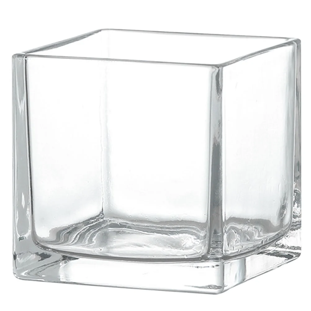 

Cube Glass Planter Square Glass Vase Plant Holder Flower Arrangement Container (15x15cm)