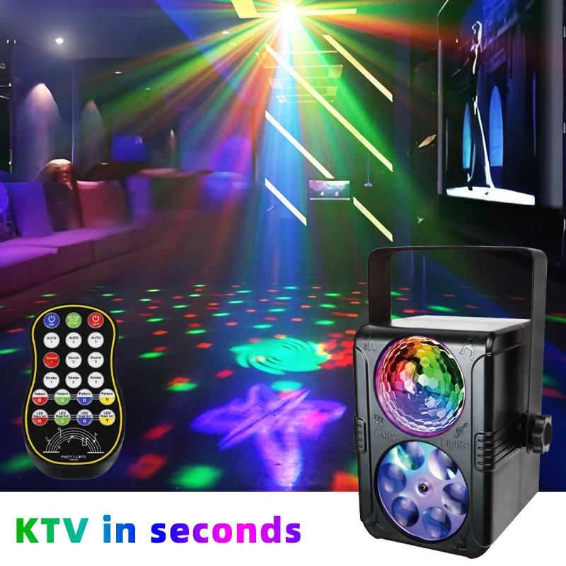 Disco Light Party Lights Sound Activated Stage Laser Lights Remote Control USB Disco DJ Strobe Light Rotating with Patterns Wedding Birthday disco ball light led stage light