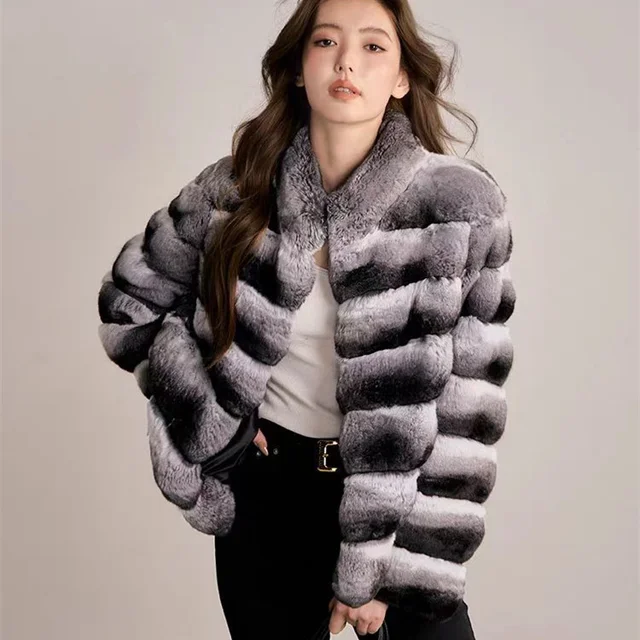 2026 The New Selling Faux Chinchilla Hair Short Coat Women A Variety Of Styles Optional Splicing Faux Totoro Fur Coat 1