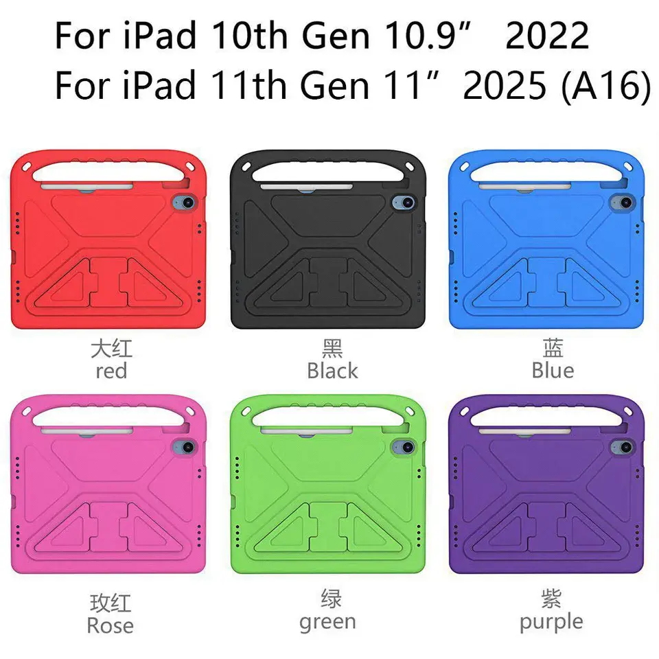 Custodia per Apple iPad A16 di 11a generazione da 11,0 pollici 2025 Tablet EVA cover per bambini per iPad 10a generazione 2022 Supporto da 10,9 pollici Proteggi guscio