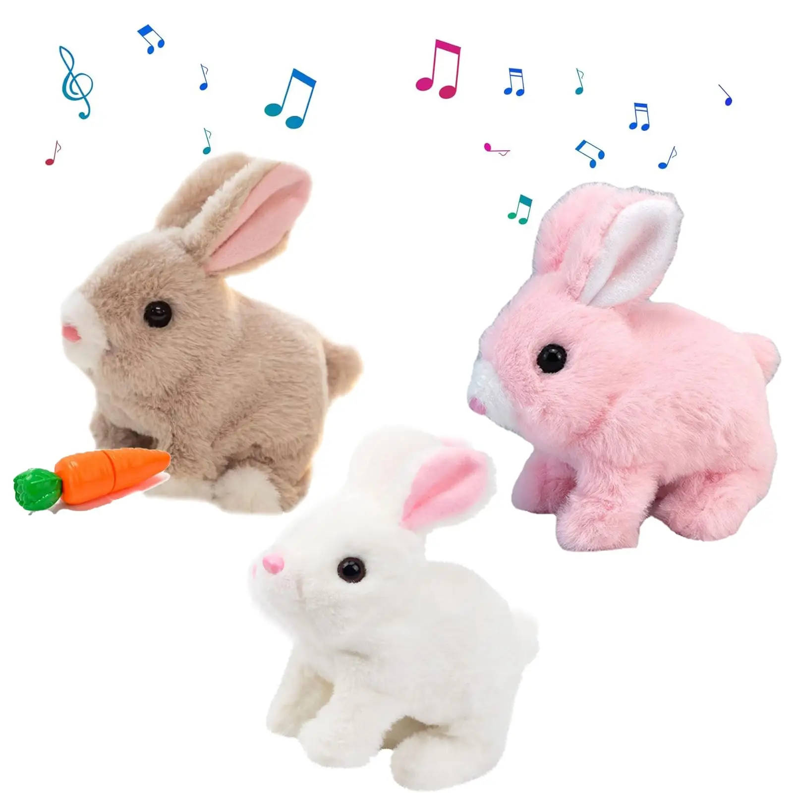 Bunny Toys Educational Interactive Toys Easter Filling Bunny Toy Walking Rabbit Educational Toys for Kids Birthday Gift electronic bunny toy plush rabbit toy with sounds and movements walking wiggle ears twitch nose easter birthday gift for boys