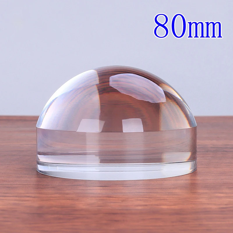 

80mm Acrylic Dome Magnifier 6X Paperweight Reading Magnifying Glass Optical Half Ball Lens for Office Table Decoration