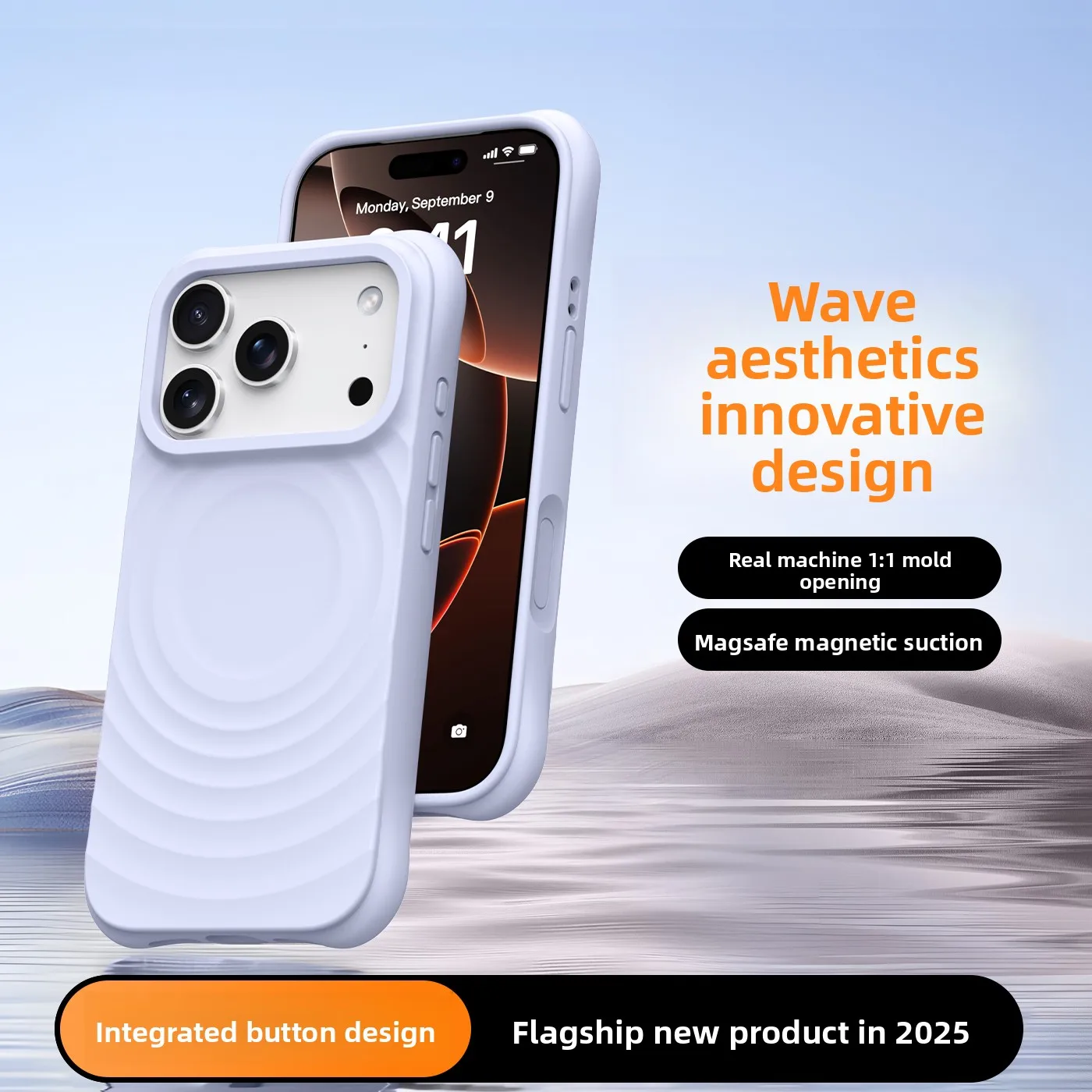 รูปสินค้า เคส iPhone Air 17 16 15 14 Pro Max ลายคลื่นน้ำ ซิลิโคนนิ่ม ชาร์จไร้สาย MagSafe
