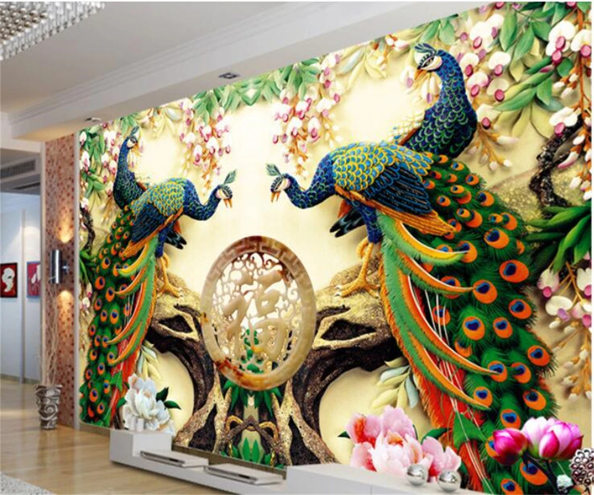 Beibehang-3D Rich Peony Wallpaper para decoração de parede, moda bonita,  papel de parede para TV, pintura, 3 D - AliExpress, image size:1200x1000