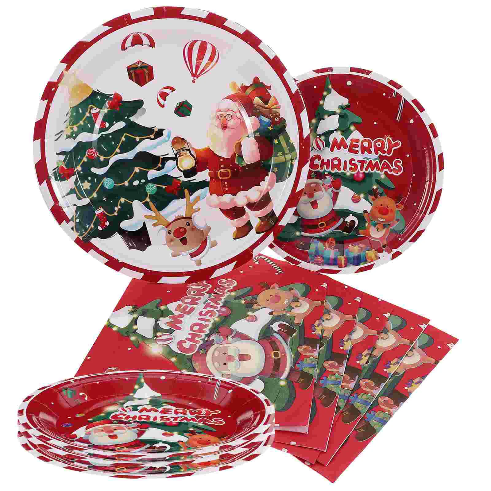 

Christmas Tableware Party Kit Paper Plate Dinnerware Birthday