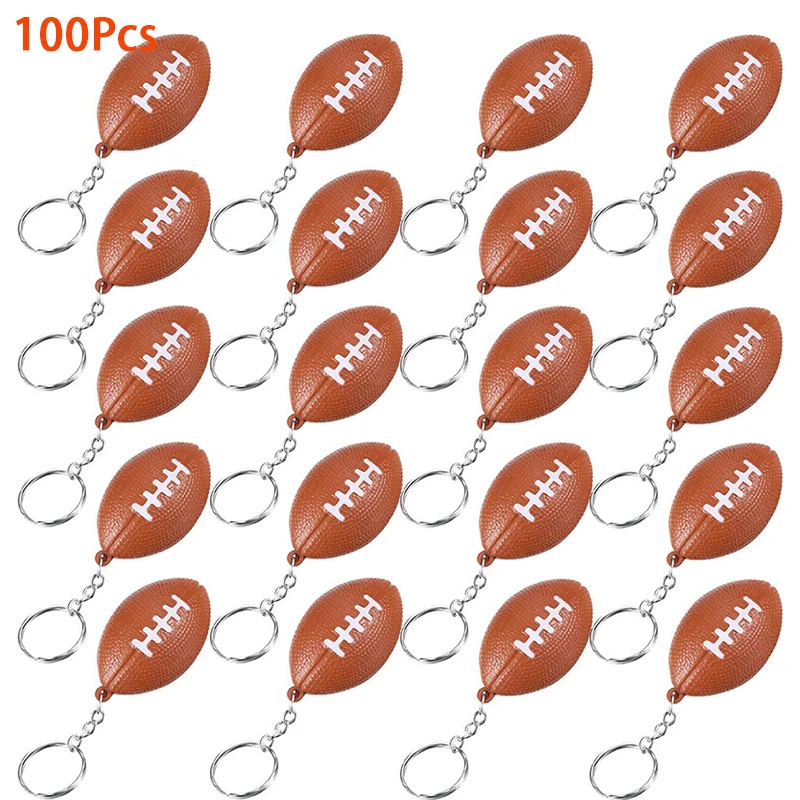 

100Pcs Mini Solid Sponge Football Keychain Small Foam Ball Backpack Pendant