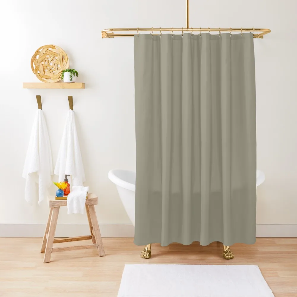 

Earthy Mid-tone Green Brown Solid Color Pairs To Sherwin Williams At Ease Soldier SW 9127 Shower Curtain