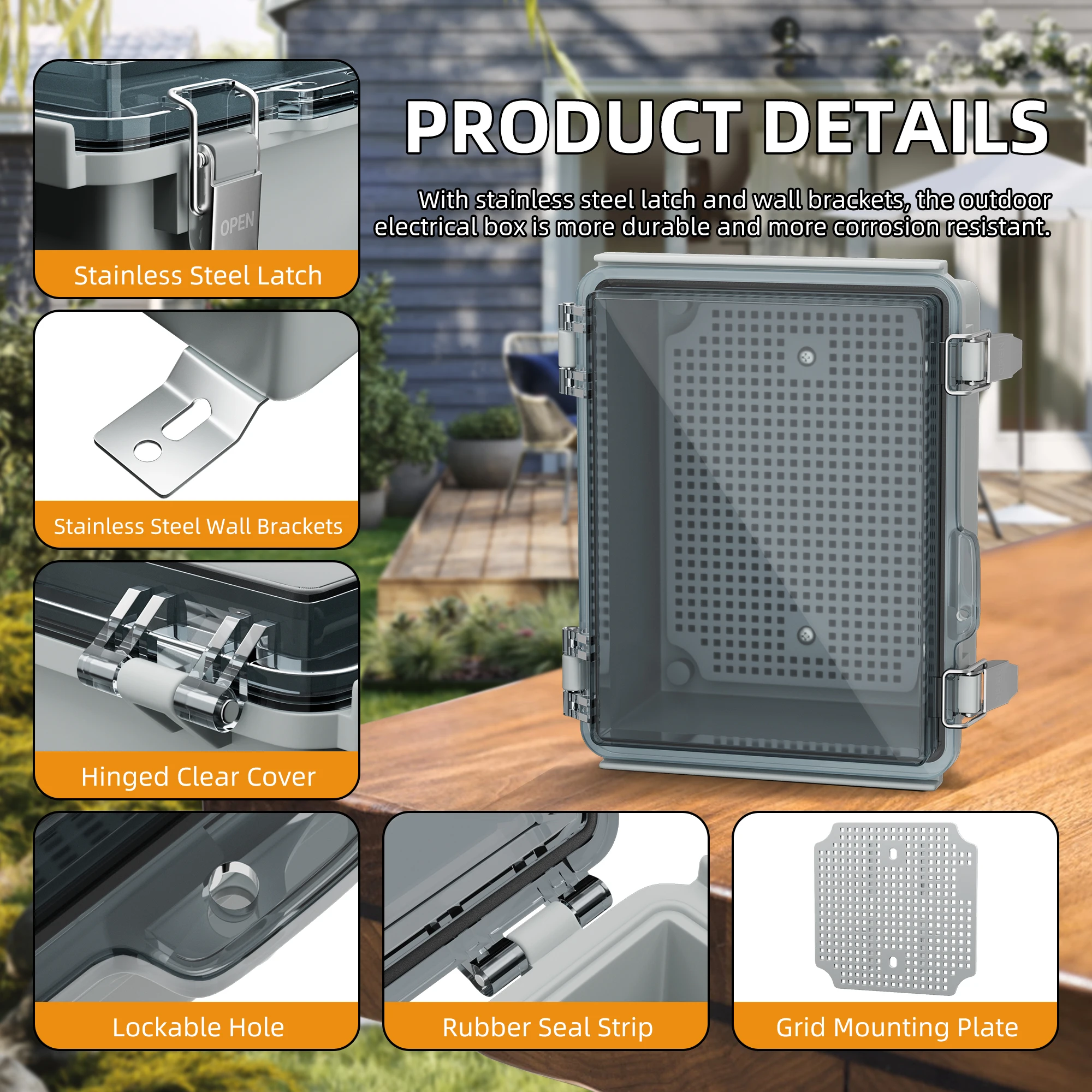 Lockable Router Box DAIERTEK Outdoor WiFi Enclosure Box 8.7x6.7x4.3, Weatherproof Locking ...