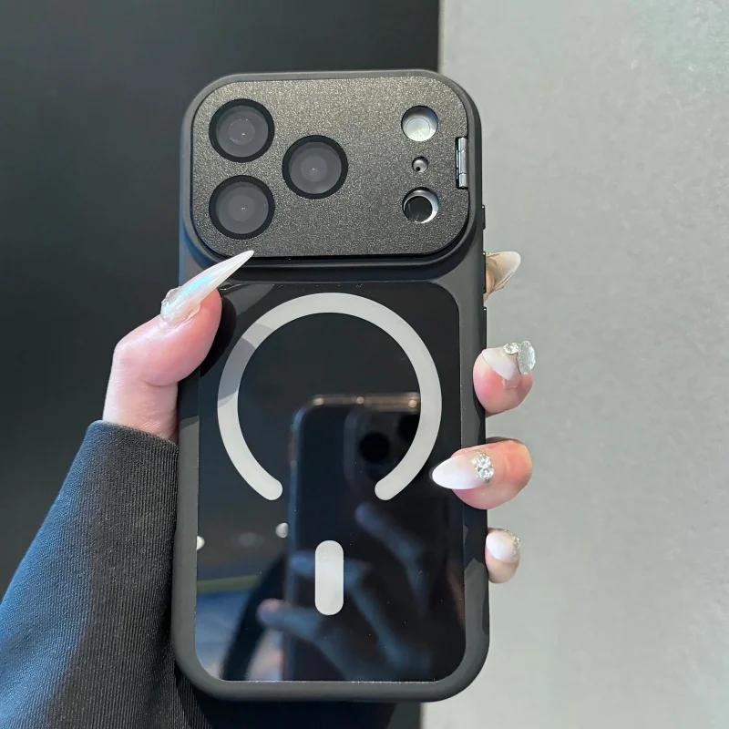 Sleek Matte Metal Camera Protector with MagSafe-Compatible Magnetic Shockproof Cover