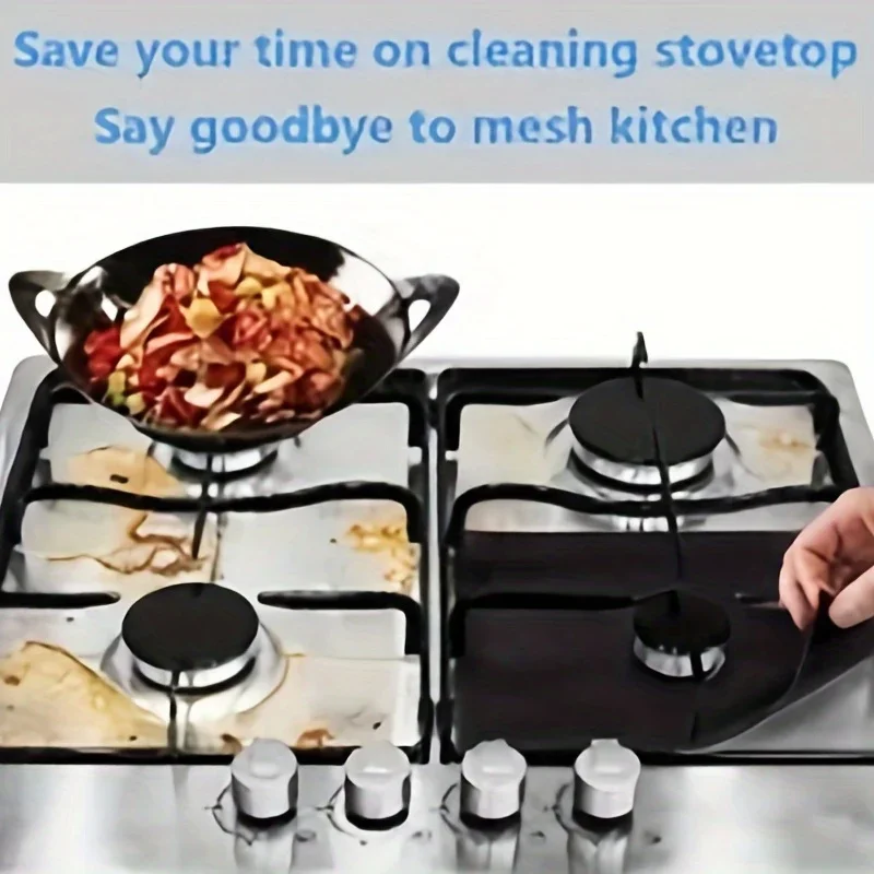 Gas Stove Protector 4/8PCS Stove Protector Cover Liner Gas Stovetop Burner Kitchen Accessories Mat Cooker Cover