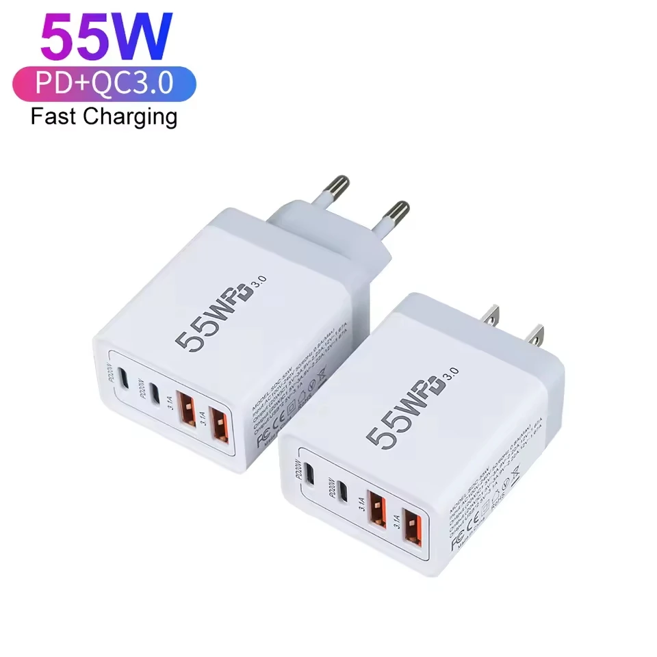 Universal 65W Fast USB Wall Charger Adapter with International Plug Options