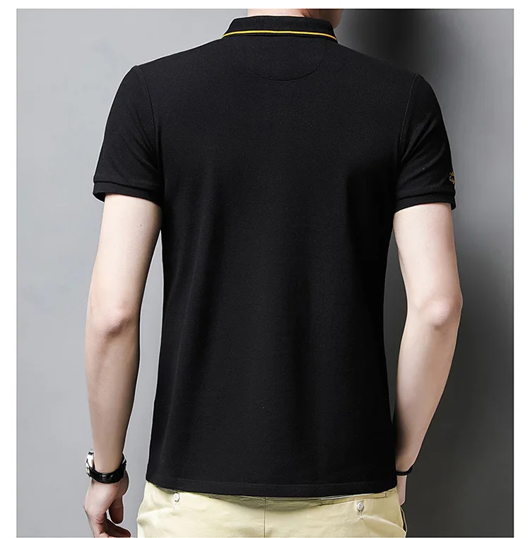 Men's high quality summer new lapel men's short sleeve polo shirt fringe solid color business casual men's polo shirt M-4XL 107 24 S2b7fdc5cc6194b2492e1cc28fd64f060F