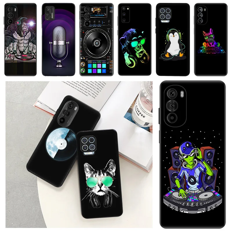 Cartoon Dj Radio Music Custodie Morbide Per Motorola Moto G73 G53 G82 G72 G52 G32 G22 G71 Edge 20 30 G Stylus G60 G51 G50 Cover