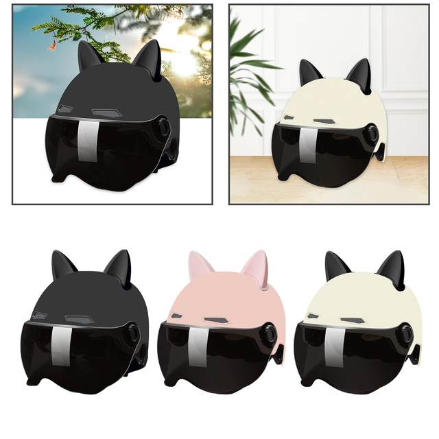 Motorcycle Helmet with Visor for Men Women Cute Ear Design Motorbike Helmet