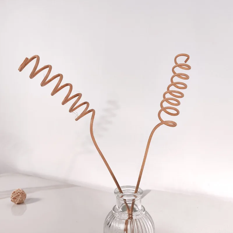 Air Diffuser Rods 25cm Length 3mm Dia with Wave Ring Spring Essential Oil Natural Diffusers Sticks 10pcs