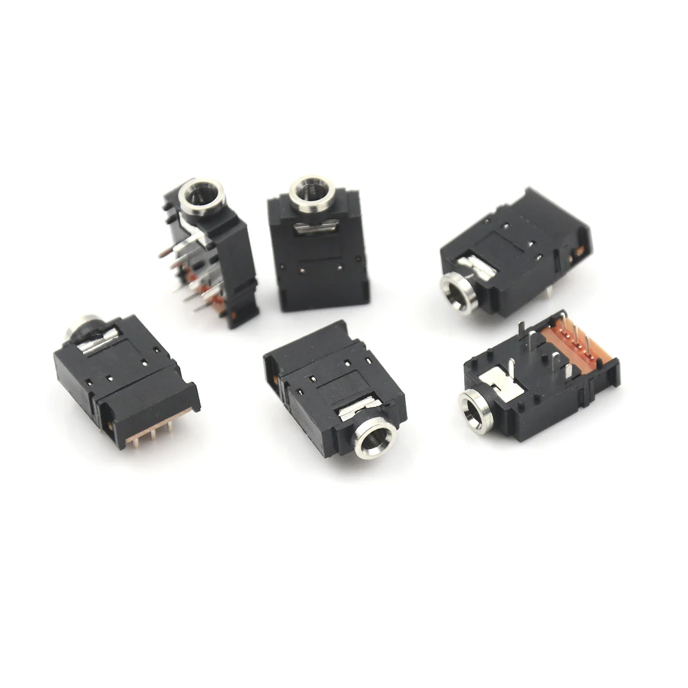 

5Pcs PJ-307 3.5mm Stereo Audio Jack Socket 3.5 Dual Track Headphone Connector 8Pins with switch