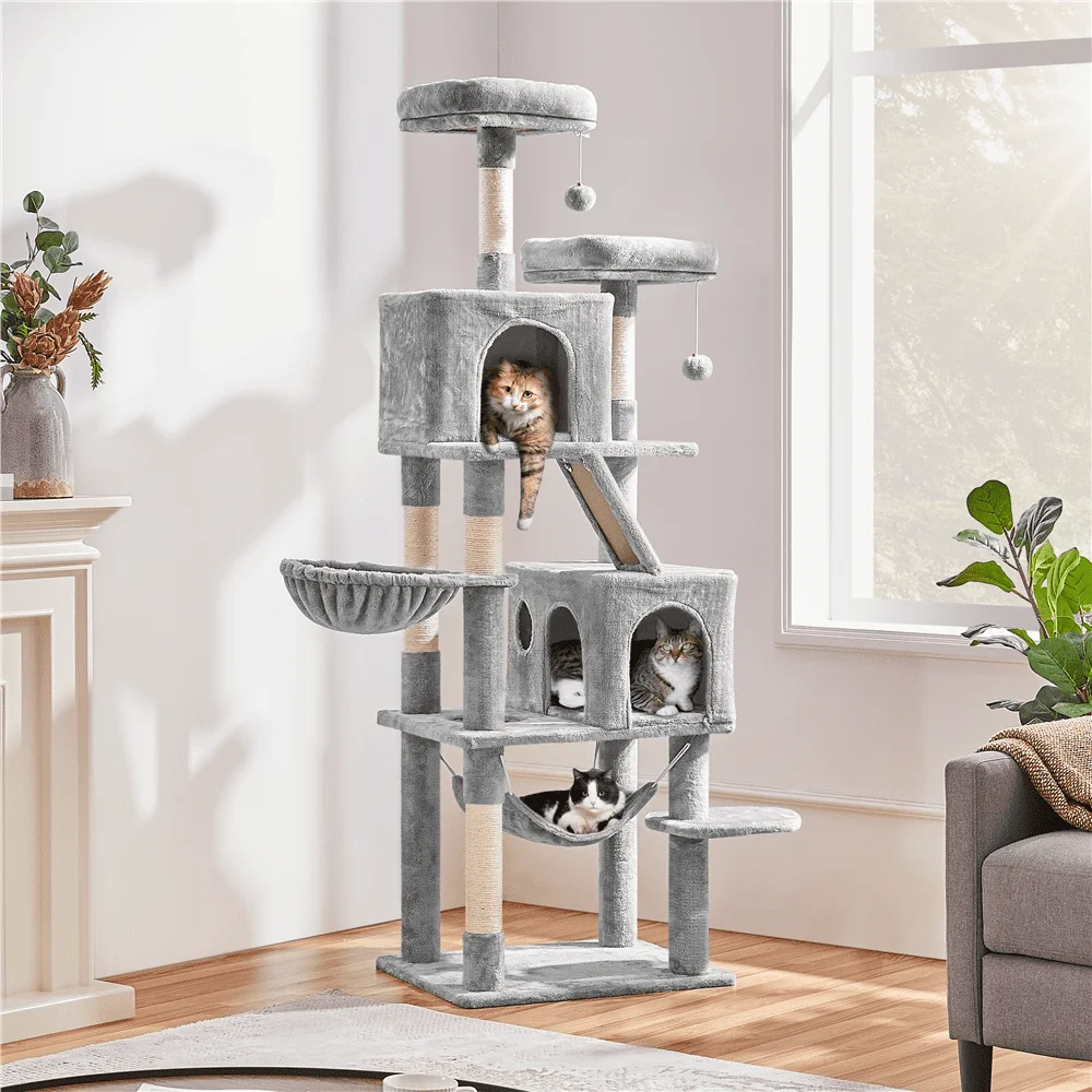 71.5″ H Large Cat Tree with 2 Cozy Perches and 2 Condos 2 71.5″ H Large Cat Tree with 2 Cozy Perches and 2 Condos 2