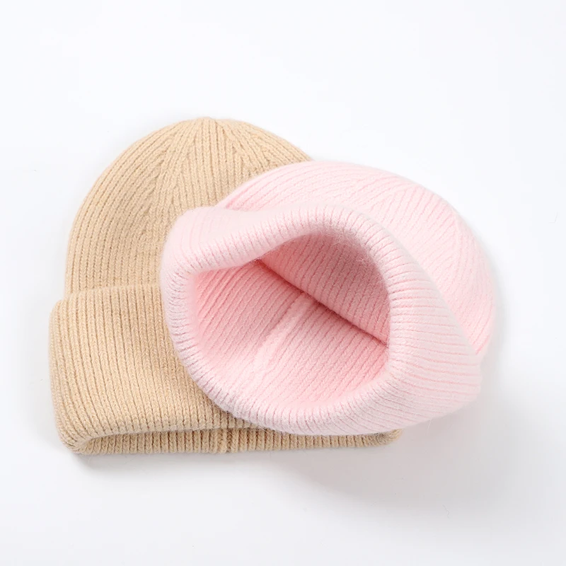 Women's Fashionable Real Rabbit Fur Winter Beanie - Warm and Stylish Solid Hat