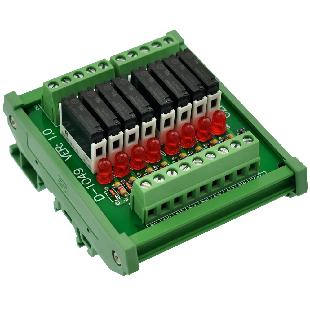 

CZH-LABS Slim DIN Rail Mount DC24V Sink/NPN 8 SPST-NO 5A модуль реле мощности, APAN3124