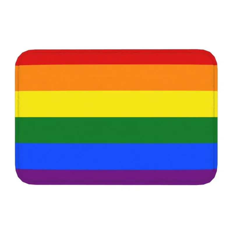 

Custom Gay Pride LGBT Rainbow Flag Doormat Non-Slip Entrance Kitchen Bath Floor Door Mat LGBTQ Lesbian Garden Rug Carpet Footpad